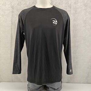 Billabong Rash Guard Mens XL Black Grey Heather Raglan Long Sleeve UPF 50 Swim